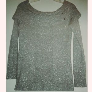 White House Black Market Silver Sweater